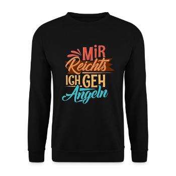 Angeln Angler - Unisex Pullover - Schwarz - Vorne - Alina (178cm) & Michal (187cm)