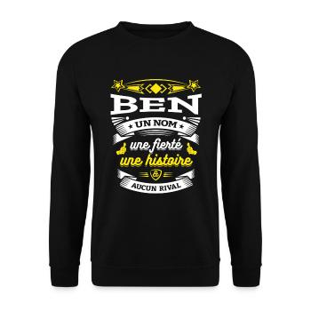 BEN UN NOM UNE FIERTÉ AUCUN RIVAL - Sweat-shirt Unisexe - noir - Devant - Alina (178cm) & Michal (187cm)