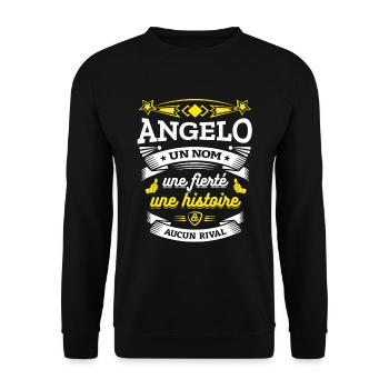 ANGELO UN NOM UNE FIERTÉ AUCUN RIVAL - Sweat-shirt Unisexe - noir - Devant - Alina (178cm) & Michal (187cm)