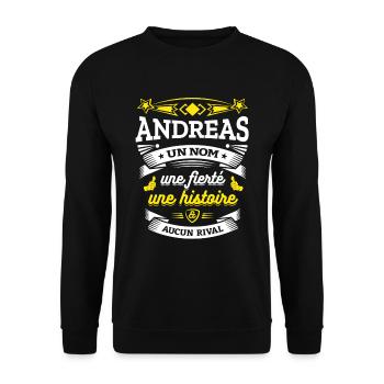 ANDREAS UN NOM UNE FIERTÉ AUCUN RIVAL - Sweat-shirt Unisexe - noir - Devant - Alina (178cm) & Michal (187cm)
