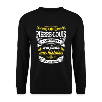 PIERRE-LOUIS UN NOM UNE FIERTÉ AUCUN RIVAL - Sweat-shirt Unisexe - noir - Devant - Alina (178cm) & Michal (187cm)