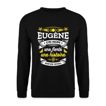 EUGÈNE UN NOM UNE FIERTÉ AUCUN RIVAL - Sweat-shirt Unisexe - noir - Devant - Alina (178cm) & Michal (187cm)