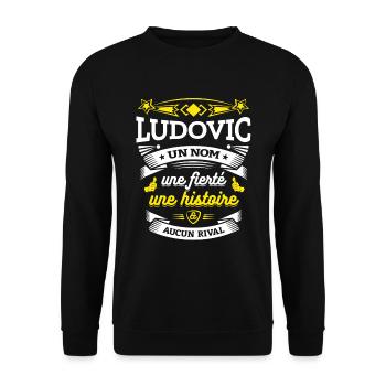 LUDOVIC UN NOM UNE FIERTÉ AUCUN RIVAL - Sweat-shirt Unisexe - noir - Devant - Alina (178cm) & Michal (187cm)