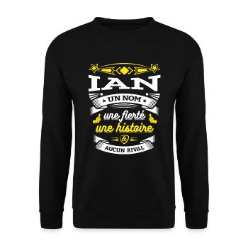 IAN UN NOM UNE FIERTÉ AUCUN RIVAL - Sweat-shirt Unisexe - noir - Devant - Alina (178cm) & Michal (187cm)