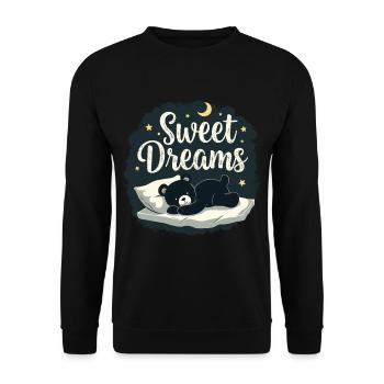 Teddy Bear Sweet Dreams Chemise de nuit officielle - Sweat-shirt Unisexe - noir - Devant - Alina (178cm) & Michal (187cm)