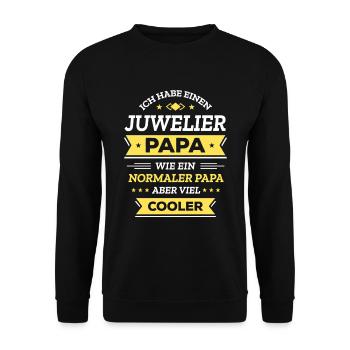 JUWELIER PAPA VATERTAG WEIHNACHTEN GEBURTSTAG - Unisex Pullover - Schwarz - Vorne - Alina (178cm) & Michal (187cm)