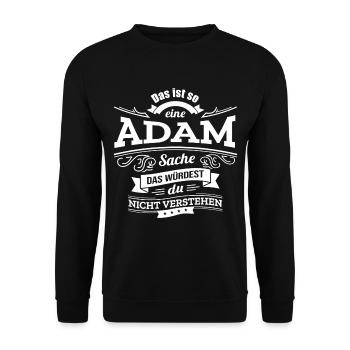 ADAM, DER KATALYSATOR FÜR DEINEN ERFOLG - Unisex Pullover - Schwarz - Vorne - Alina (178cm) & Michal (187cm)