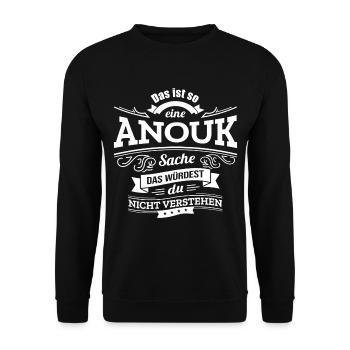 ANOUK, DER KATALYSATOR FÜR DEINEN ERFOLG - Unisex Pullover - Schwarz - Vorne - Alina (178cm) & Michal (187cm)
