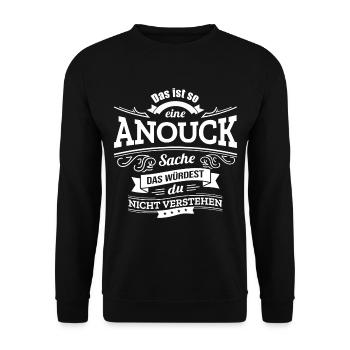 ANOUCK, DER KATALYSATOR FÜR DEINEN ERFOLG - Unisex Pullover - Schwarz - Vorne - Alina (178cm) & Michal (187cm)
