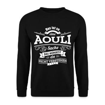 AOULI, DER KATALYSATOR FÜR DEINEN ERFOLG - Unisex Pullover - Schwarz - Vorne - Alina (178cm) & Michal (187cm)