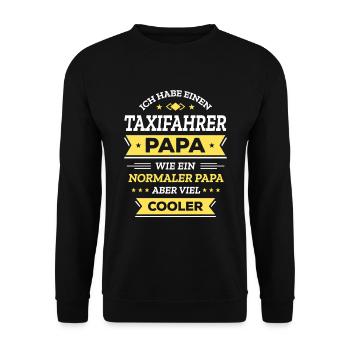 TAXIFAHRER PAPA: GEBURTSTAG WEIHNACHTEN VATERTAG - Unisex Pullover - Schwarz - Vorne - Alina (178cm) & Michal (187cm)