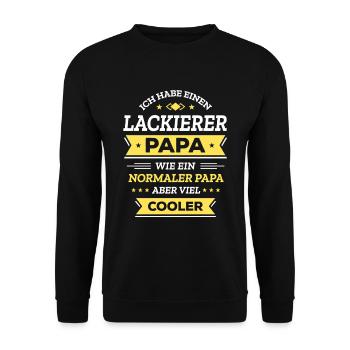 LACKIERER PAPA: GEBURTSTAG WEIHNACHTEN VATERTAG - Unisex Pullover - Schwarz - Vorne - Alina (178cm) & Michal (187cm)