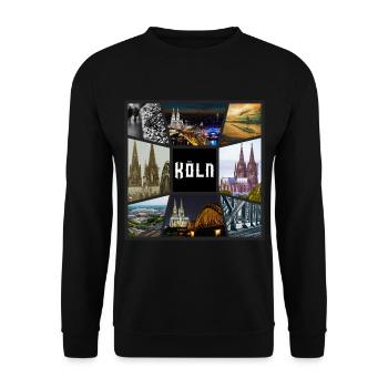 Cologne Skyline City Germany Collage Graffiti - Unisex Sweatshirt - black - Front - Alina (178cm) & Michal (187cm)