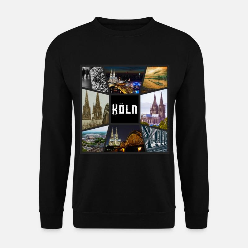 Köln Skyline Stadt Deutschland Collage Graffiti - Unisex Pullover - Schwarz