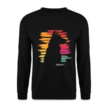 German Shepherd Silhouette Vintage - Unisex Sweatshirt - black - Front - Alina (178cm) & Michal (187cm)