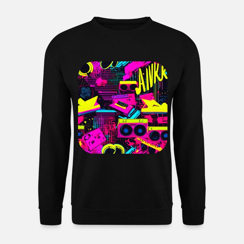 80s lifestyle oldschool pop - Unisex Pullover - Schwarz