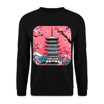 Asia Holiday Temple Relax - Unisex Sweatshirt - black - Front - Alina (178cm) & Michal (187cm)