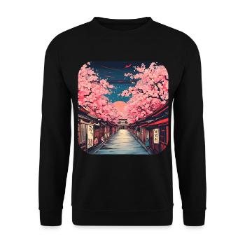 Japan World Tour Temples Culture - Unisex Sweatshirt - black - Front - Alina (178cm) & Michal (187cm)