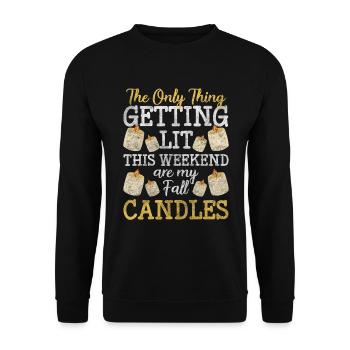 Candle Decoration Romantic Passion - Unisex Sweatshirt - black - Front - Alina (178cm) & Michal (187cm)
