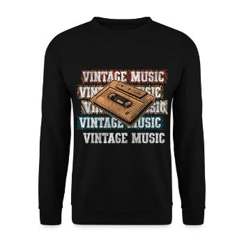 Cassette Radio 80s Vintage Childhood - Unisex Sweatshirt - black - Front - Alina (178cm) & Michal (187cm)