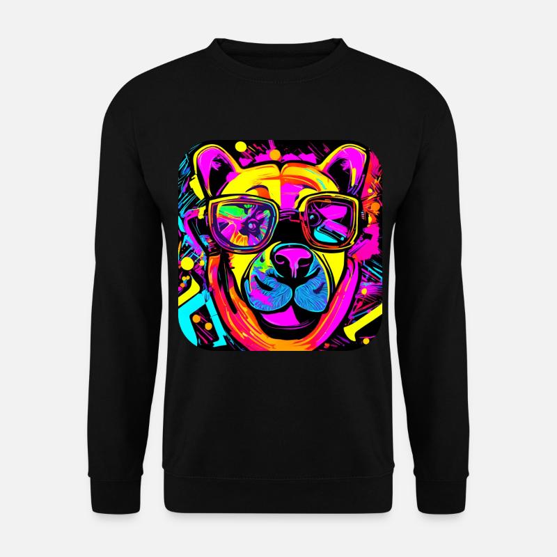 Neon Style Bear Neon Sign - Unisex Sweatshirt - black