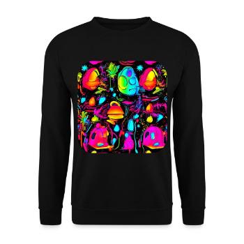Neon Creative Cyberglow Modern Style - Unisex Sweatshirt - black - Front - Alina (178cm) & Michal (187cm)