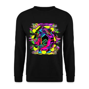Neon Bunt Innovativ Party Stil - Unisex Pullover - Schwarz - Vorne - Alina (178cm) & Michal (187cm)