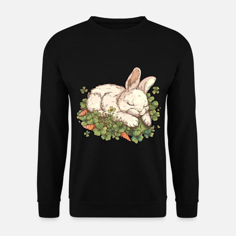 Schlafender Hase Ostern - Unisex Pullover - Schwarz