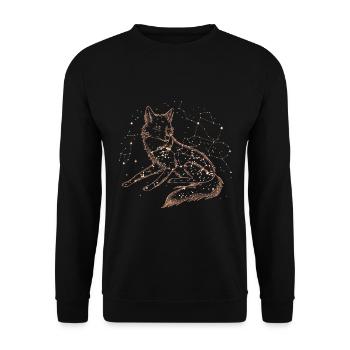Fuchs Sternenhimmel Sternenbild - Unisex Pullover - Schwarz - Vorne - Alina (178cm) & Michal (187cm)