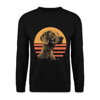 Weimaraner Vintage - Unisex Pullover - Schwarz - Vorne - Alina (178cm) & Michal (187cm)