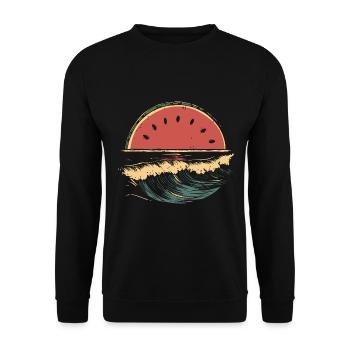 Watermelon Sea Beach Summer - Unisex Sweatshirt - black - Front - Alina (178cm) & Michal (187cm)
