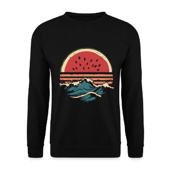 Watermelon Sea Beach Summer - Unisex Sweatshirt - black - Front - Alina (178cm) & Michal (187cm)