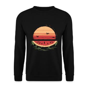 Watermelon Sea Beach Summer - Unisex Sweatshirt - black - Front - Alina (178cm) & Michal (187cm)