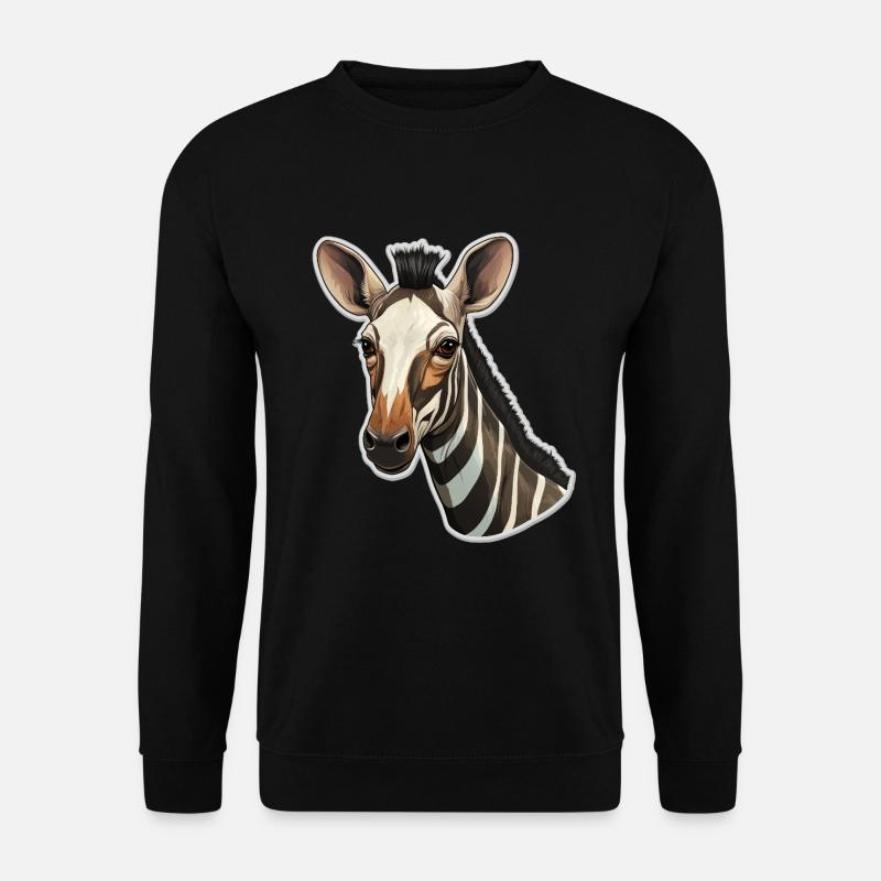 Okapi Kopf Seltenes Tiermotiv - Unisex Pullover - Schwarz