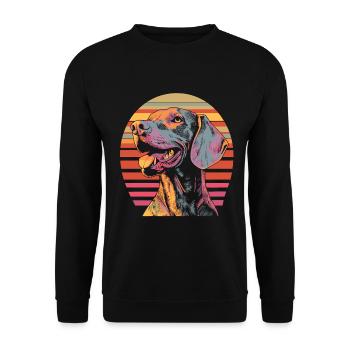 Weimaraner Vintage - Unisex Pullover - Schwarz - Vorne - Alina (178cm) & Michal (187cm)