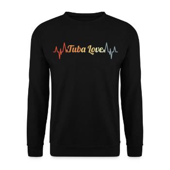 Tuba Love Heart Line ECG - Sweat-shirt Unisexe - noir - Devant - Alina (178cm) & Michal (187cm)