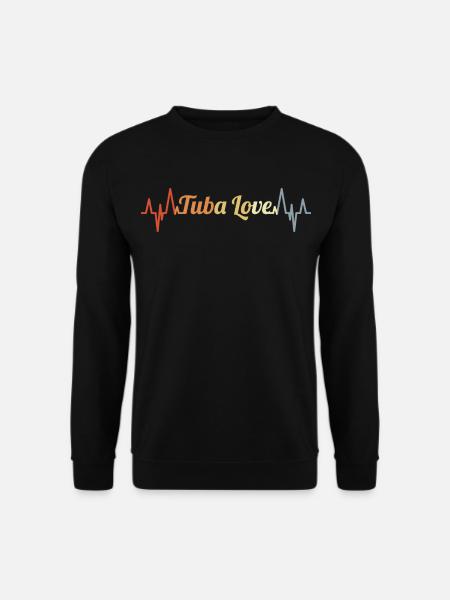 Tuba Liebe Herzlinie EKG - Unisex Pullover - Schwarz