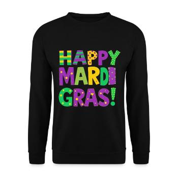 Happy Mardi Gras - Unisex Sweatshirt - black - Front - Alina (178cm) & Michal (187cm)