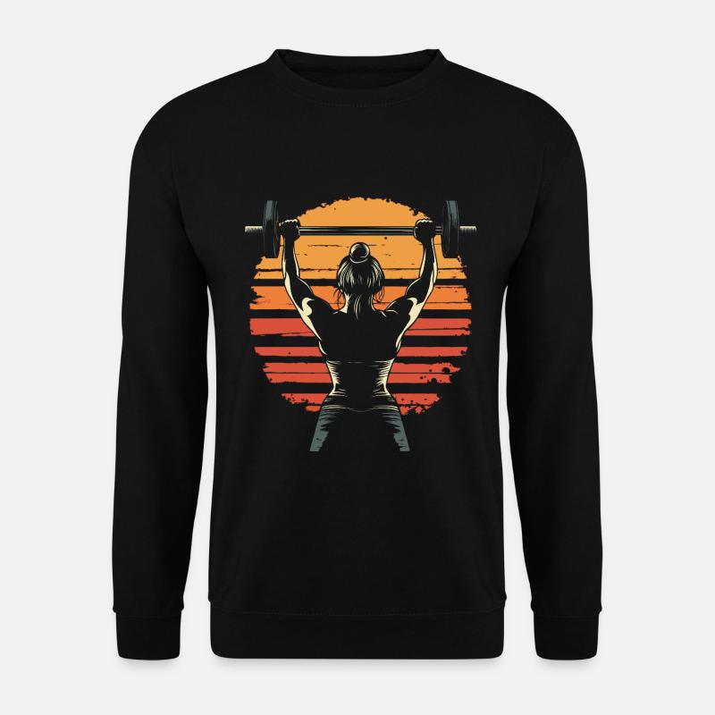 Kraftsport Gewichtheben Frau vintage Silhouette - Unisex Pullover - Schwarz