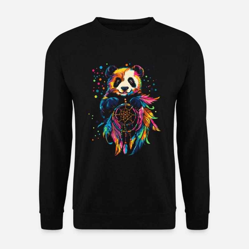 Panda with Dream Catcher - Unisex Sweatshirt - black