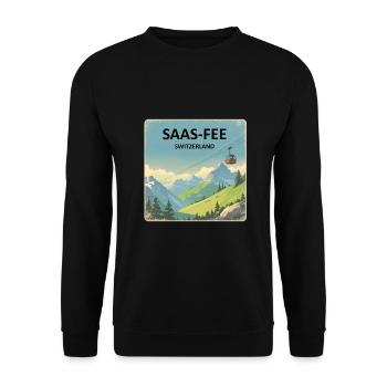 saas fee Switzerland - Unisex Sweatshirt - black - Front - Alina (178cm) & Michal (187cm)