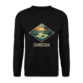 Cambodge - Sweat-shirt Unisexe - noir - Devant - Alina (178cm) & Michal (187cm)