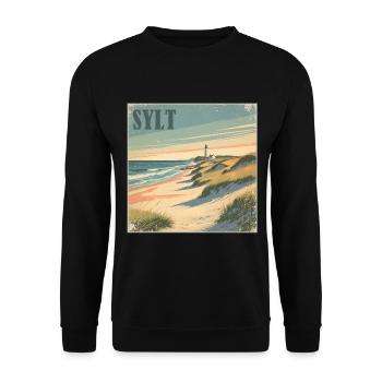 Sylt Nordsee Strand - Unisex Pullover - Schwarz - Vorne - Alina (178cm) & Michal (187cm)