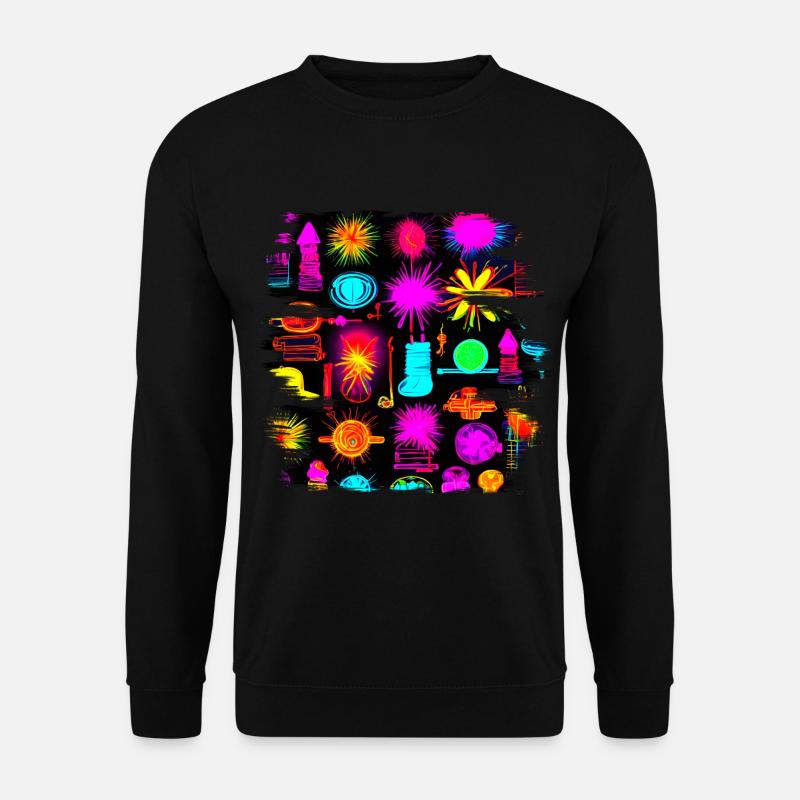 Neon Colorful Glow Party Electro - Unisex Pullover - Schwarz