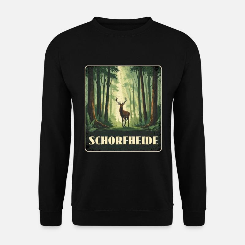 Schorfheide Hirsch Wald - Unisex Pullover - Schwarz
