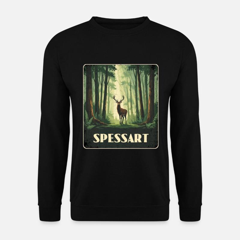 Spessart Hirsch Wald - Unisex Pullover - Schwarz