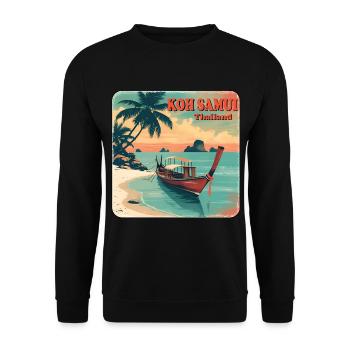 Koh Samui Thailand Longboat - Unisex Sweatshirt - black - Front - Alina (178cm) & Michal (187cm)