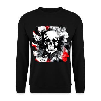 Skull Trash Polka Biker Culture - Unisex Sweatshirt - black - Front - Alina (178cm) & Michal (187cm)
