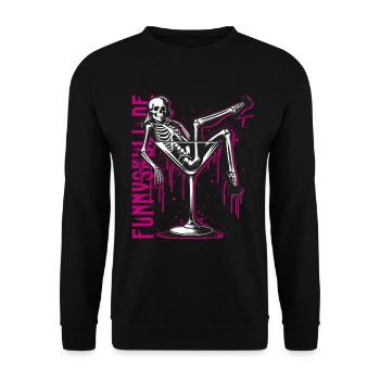 Dita Skull / Skeleton Diva in Martini Glass / FS0250 - Unisex Sweatshirt - black - Front - Alina (178cm) & Michal (187cm)