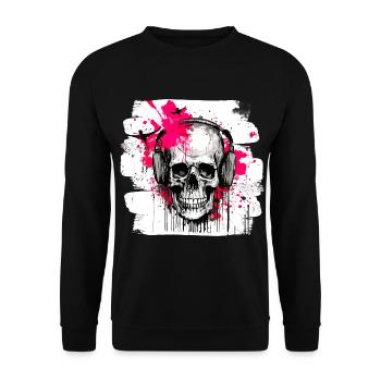 Skull Tattoo Heavy Metal Rocker - Unisex Sweatshirt - black - Front - Alina (178cm) & Michal (187cm)